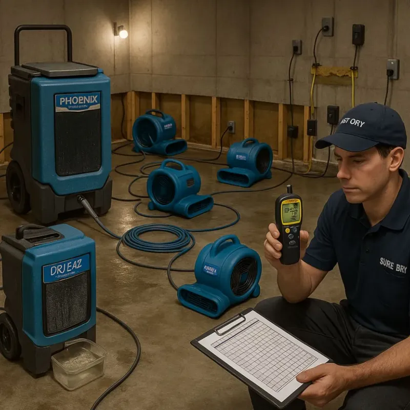 Structural Drying and Dehumidification process in East Brooklyn, CT